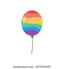 Colorful balloon in rainbow color isolated on white background. Design element for LGBTQ culture decoration, t-shirt, flag, postcard, poster, social media post. Pride month.