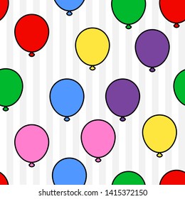 Patrón sin soldadura de globo colorido sobre fondo blanco. Diseño de impresión de papel. Ilustración de vector retro abstracta. Tejidos, tejidos, envolturas a la moda. Decoración moderna del espacio.
