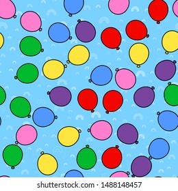 Patrón sin soldadura de globo colorido sobre fondo blanco. Diseño de impresión de papel. Ilustración de vector retro abstracta. Tejidos, tejidos, envolturas a la moda. Decoración moderna del espacio.