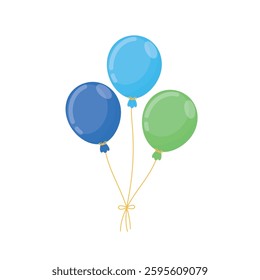 Colorful balloon set, festive party decoration, cheerful mood, vector illustration