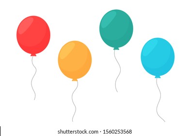 Colorful balloon set. Floating colorful balloons vector Isolated on a white background.