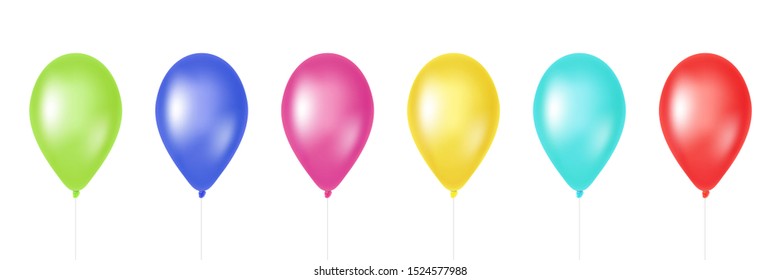 Colorful balloon set on white background. Vector illustration