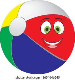 Globo colorido con cara sonriente