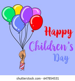 Colorful balloon style children day collection