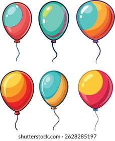 Colorful Balloon Vector Design for Celebrations and Joyful Festive Decorations
