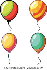 Colorful Balloon Vector Design for Celebrations and Joyful Festive Decorations