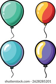 Colorful Balloon Vector Design for Celebrations and Joyful Festive Decorations
