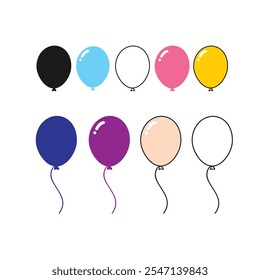 Colorful Balloon vector graphics Bundle, Balloon Graphics, Balloon Clip Art, Celebration Graphics