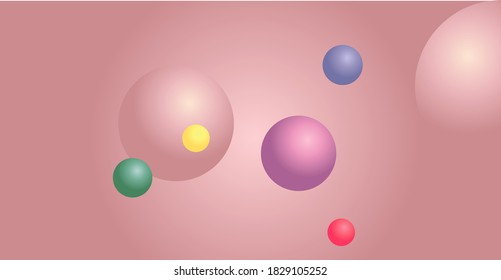Globos de colores. Ilustración vectorial 3D. Fondo de escritorio.