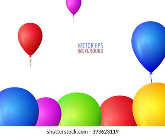 Colorful balloons background. Vector balloons. Many flying balloons.