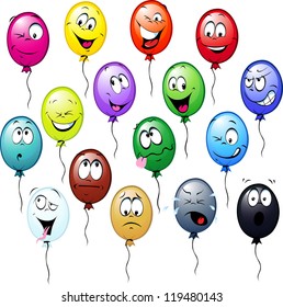 colorful balloons cartoon