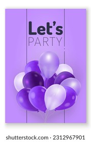 Colorful balloons celebration fun party poster design