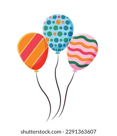 Colorful Balloons. Celebration Party Decorations vector illustration