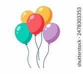 Colorful Balloons Cluster Vector Illustration for Celebratory Events and Festivities