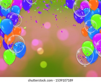 Colorful balloons colored balls on a  background with an inscription for designers and illustrators