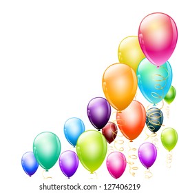 colorful balloons as design elements
