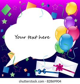 Colorful balloons with envelopes