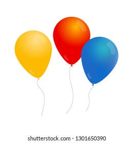 Colorful balloons in flat design. Vector illustration