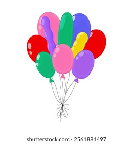 Colorful balloons floating together, perfect for celebrations and events