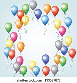 Colorful balloons flying in sky