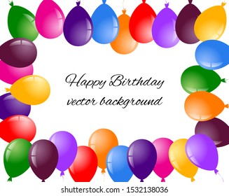 Colorful balloons frame, vector eps