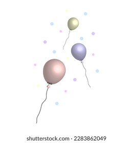 Colorful balloons. Graphic element. Love concept. Vector illustration.