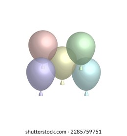 Colorful balloons. Graphic element. Love concept. Vector illustration.