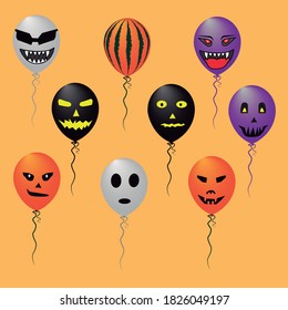 
Colorful balloons with halloween concept