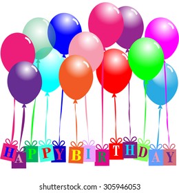 Colorful balloons happy birthday