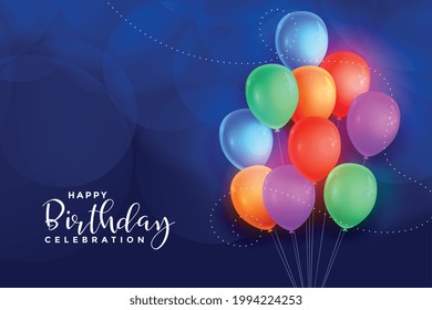 colorful balloons happy birthday background