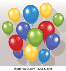 colorful balloons helium floating icons