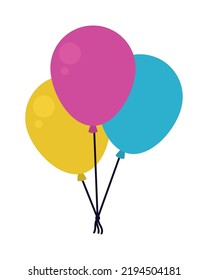 colorful balloons icon on white background