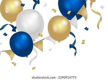 Colorful balloons illustration for left corner design elements
