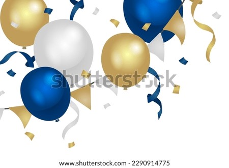 Colorful balloons illustration for left corner design elements