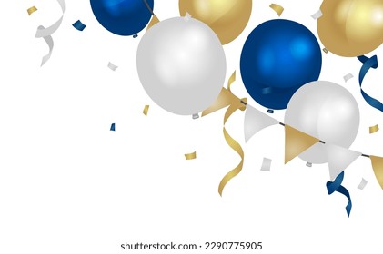Colorful balloons illustration for right corner design elements