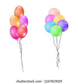Colorful balloons isolated on white background. Vector Illustration