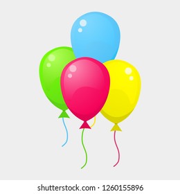 colorful balloons isolated on white background vector illustration