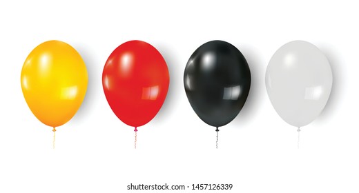 colorful balloons isolated on white background as celebrate and party concept. vector illustration.