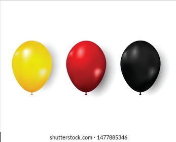 colorful balloons isolated on white background as celebrate and party concept. vector illustration.