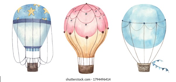 colorful balloons isolated white
