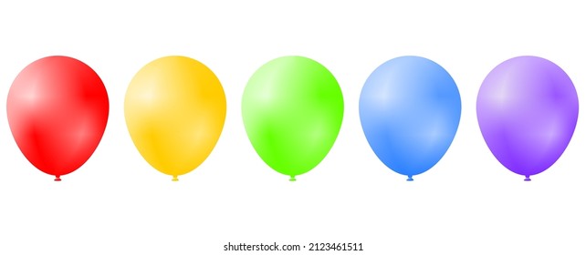 colorful balloons isolated on white