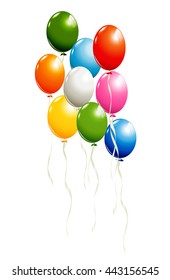 Colorful balloons isolated on white