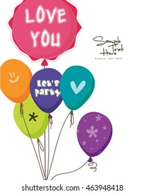 Colorful Balloons isolated on white background