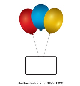 Colorful balloons isolated on white background. Vector Illustration.