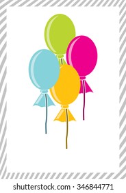 Colorful balloons, isolated vector graphics for your design