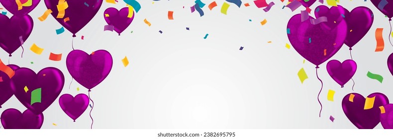 Colorful balloons on soft background. Card for wedding, valentine's day, christmas, birthday, woman's day, mother's day