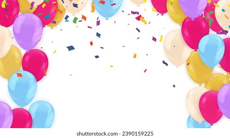 Colorful balloons on soft background. Card for wedding, valentine's day, christmas, birthday, woman's day, mother's day