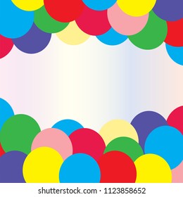 colorful balloons on white background. space for text 