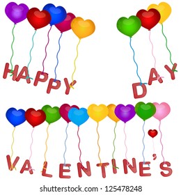 Colorful balloons on white background. Congratulations from St. Valentina.Vector.