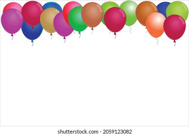 Colorful balloons on white background